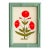 Original Hand-Painted Red and Green Floral Motif Painting in a Hand-Painted Frame For Sale