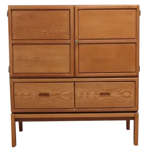 Decorative N-Line Bar Cabinet in Oak by Gebroeders Neirinck, 1968