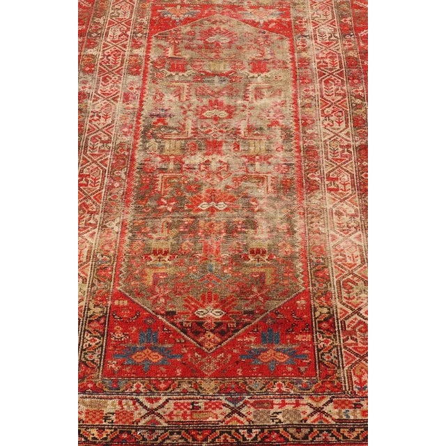 Measures: 3'11 x 6'4 Antique Distressed Persian Malayer Rug by Keivan Woven Arts With Medallion. rug KBE-230903, Keivan...