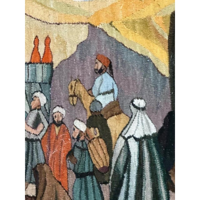 Mid-Century Tunisian Hand Woven Tapestry, 1960s For Sale - Image 6 of 18