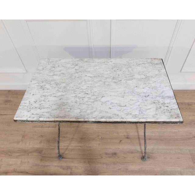 19th Century French Wrought Iron Table with Marble Top, Signed Emile Paul For Sale - Image 4 of 8