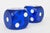 These vintage bold 80's pair of dice are resin and the saturated royal blue color offset with white make a great cocktail...
