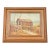 Original Artist Signed Oil Painting on Canvas Rural Landscape of "Covered Bridge" in Carved Walnut and Woven Rattan Frame For Sale