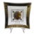 Vintage Mid Century Modern Square Bent Glass Serving Tray With Greek Key Design For Sale