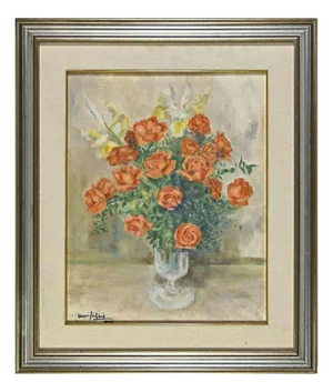 Unknown, Flower Vase, Oil Painting, Late 20th Century