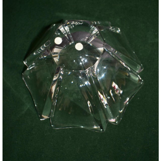 Orrefors Crystal Bowl Lars Hellsten Orion Heavy Sticker Signed For Sale - Image 14 of 15
