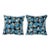 Dark Blue Uzbek Roller Printed Pillow Cover - A Pair For Sale