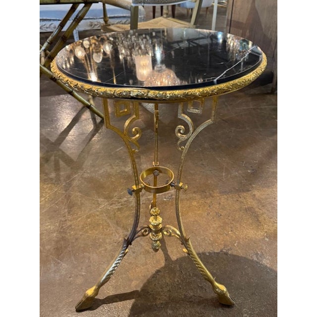 French 19th Century Louis XVI Bronze and Black Marble Table For Sale - Image 3 of 7