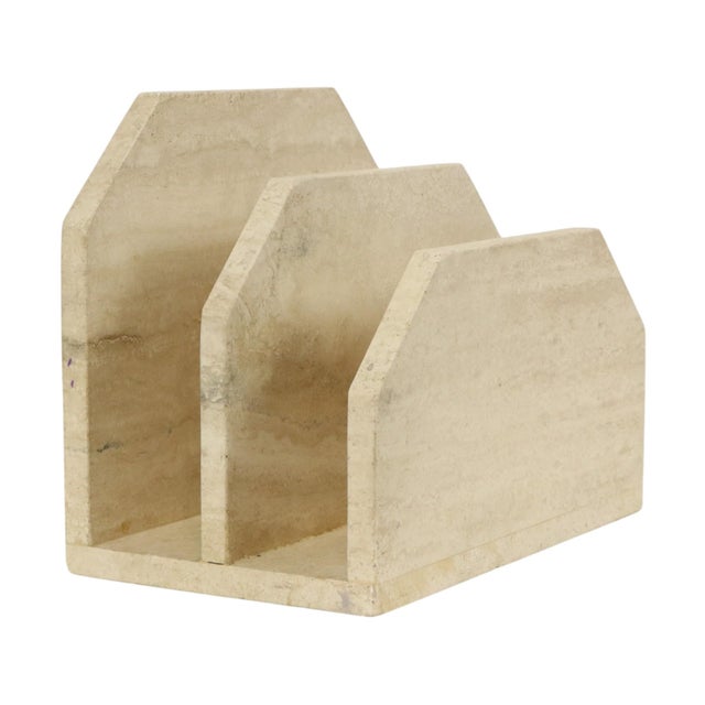 Vintage Travertine Magazine Rack, 1970s For Sale - Image 10 of 18