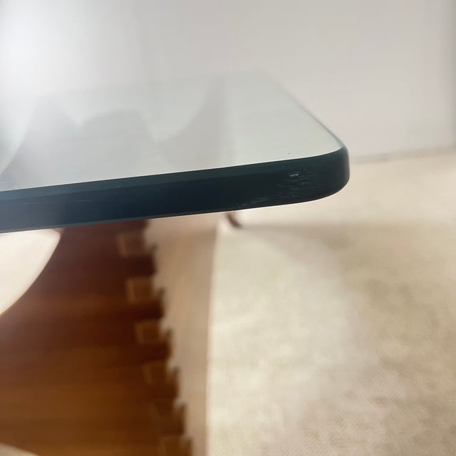 Sculptural Coffee Table in Mahogany and Glass, Europe, 1970s For Sale - Image 17 of 18