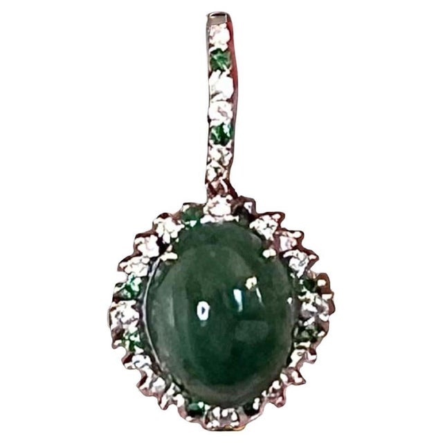 Ladies Hydrogrossular Garnet Tsavorite & Diamond Earrings 14k White Gold 22.44 TCW Certified $6,950 311038 This is a...