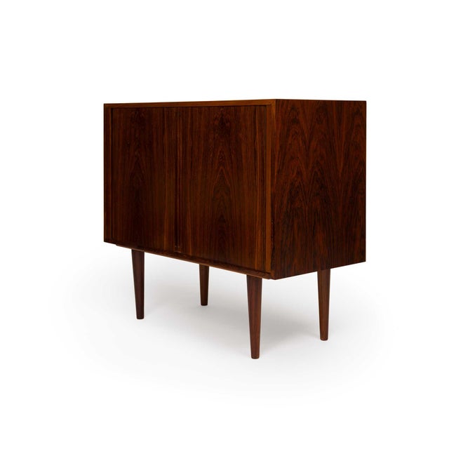 1960s Kai Kristensen Rosewood Tambour Door Cabinet Sideboard / Media Cabinet For Sale - Image 5 of 11