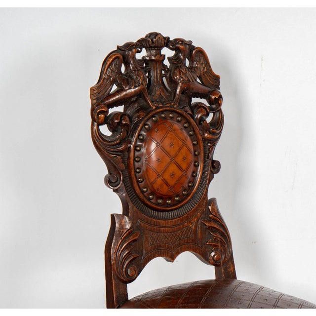 Pair of Antique Italian Renaissance Side Chairs.