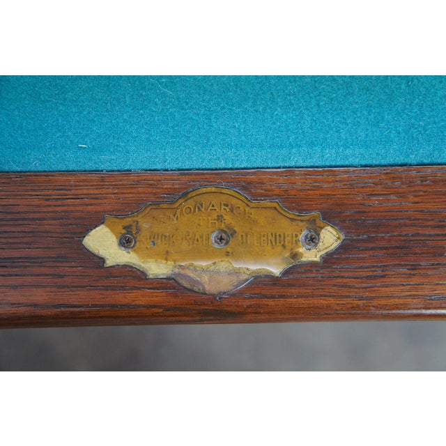 Antique 1890s Brunswick Balke Collender Jacobean Oak Union League Pool Table For Sale - Image 13 of 18