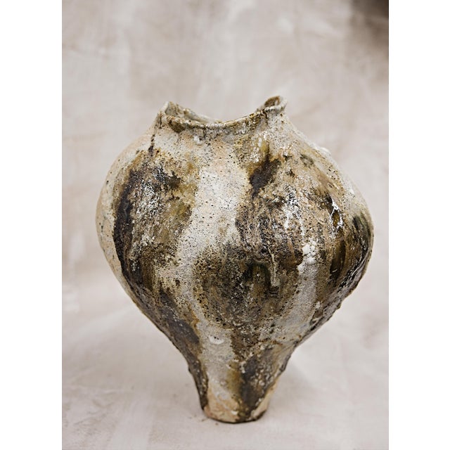 Contemporary Tall Woodland Organic Hand Painted Vase For Sale - Image 3 of 9