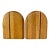 Mid-Century Modern Rounded White Oak & Brass Bookends - A Pair For Sale