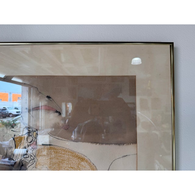 1970s 1970s C. G. Jackson Expressionist Abstract Oil Pastel Painting, Framed For Sale - Image 5 of 12