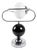 Space Age Style Table Lamp in Chrome, Opaline Glass and Black Sphere, 1970s For Sale