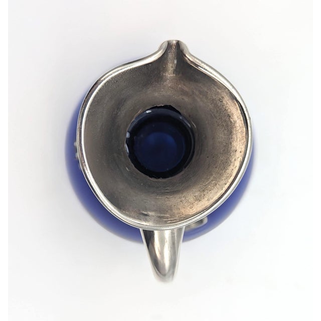 Vintage Israeli Blown Glass & Sterling Silver Carafe Pitcher For Sale - Image 9 of 11