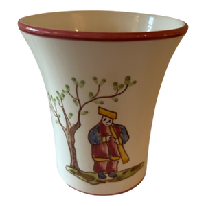 Mid 20th Century Hand Painted Chinoiserie Vase, Portugal