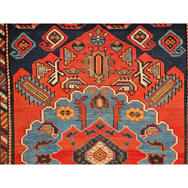 Antique Caucasian Kazak Area Rug, Handwoven Wool, Geometric Medallion Design, Late 1800s, 4' x 5' For Sale - Image 18 of 18
