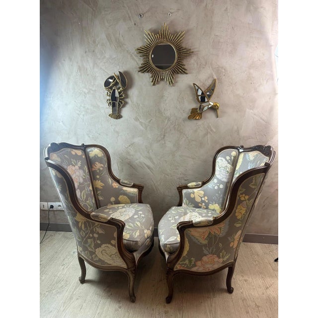 Louis XV Bergere Armchairs, 1920s, Set of 2 For Sale - Image 3 of 13