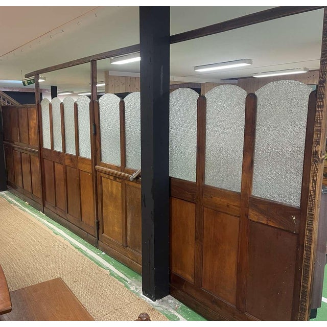 Brown Bistro Partition in Chestnut and Plywood Panels, 1930s For Sale - Image 8 of 18