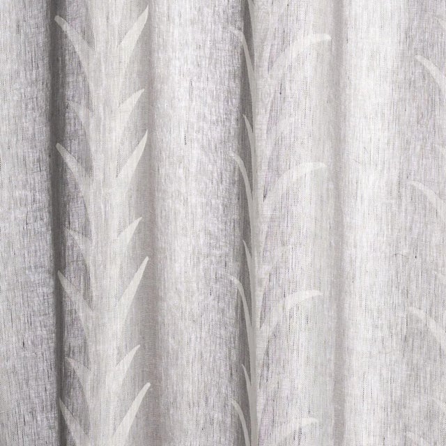 Sample - Schumacher Acanthus Stripe Sheer Fabric in Carbon For Sale