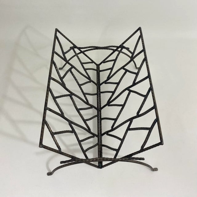 Metal Brutalist Artist Studio Iron Magazine/Book Rack For Sale - Image 7 of 13