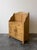 A charming antique Dutch pine cupboard with a paneled gallery back. Two drawers with brass pulls above two paneled cabinet...
