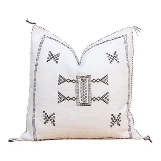 Frost Trail Cactus Silk Moroccan Pillow For Sale