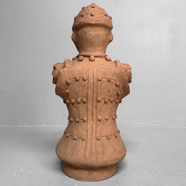 Red Japanese Terracotta Haniwa Warrior in Tankō Armor, Miyazaki, 1950s For Sale - Image 8 of 16