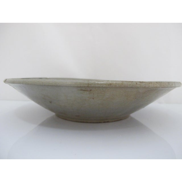 Chinese Swatow Ware Green Blue Celadon Ming Style 10 1/2" Shallow Bowl Dish For Sale - Image 10 of 10