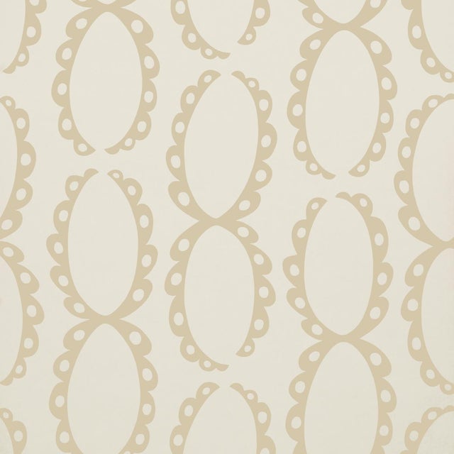 Schumacher The Saints Wallcovering In Warm White For Sale In New York - Image 6 of 6