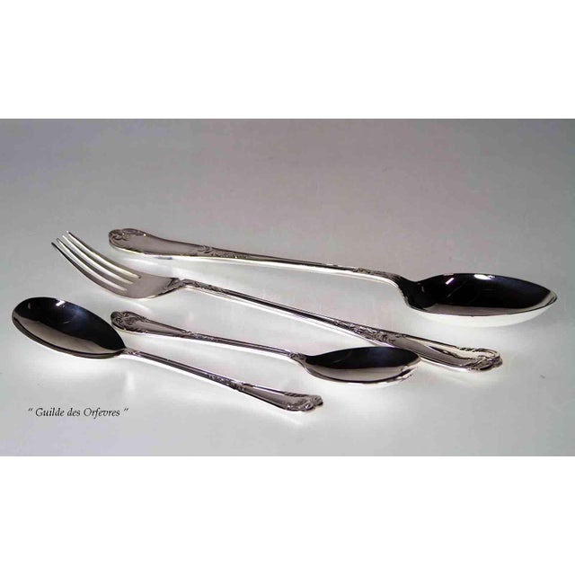 Traditional 1980s Silver Pair Salad Servers, Salad Spoon & Salad Fork, La Regence For Sale - Image 3 of 16