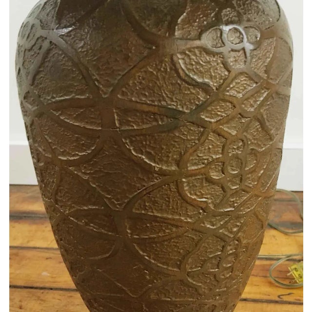 Mid 20th Century Vintage Cast Metal Table Lamp For Sale - Image 5 of 6