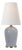Thomas O'Brien by Visual Comfort Signature Opera 16" Table Lamp in Polar Blue Crackle with Linen Shade For Sale