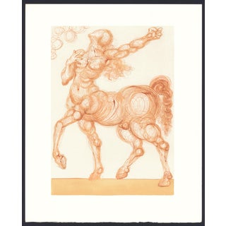 1963 Dalí Divine Comedy Engraving Enfer Chant 26 "La Centaure" (The Centaur) For Sale