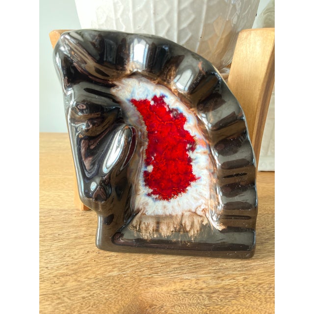 This piece is certainly a fine find be you a Tobacciana or equestrian collector. A gorgeous MCM catchall in a scrumptious...