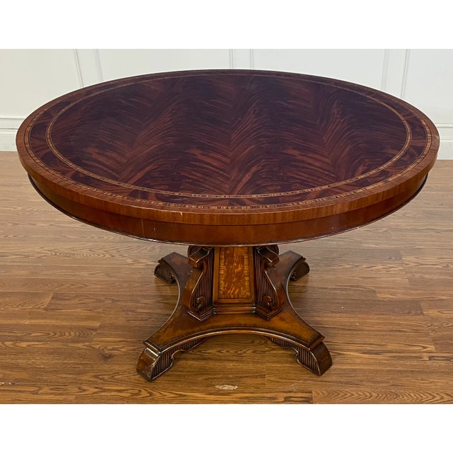 Regency Style 48” Round Foyer Table by Leighton Hall - Showroom Sample For Sale - Image 10 of 12