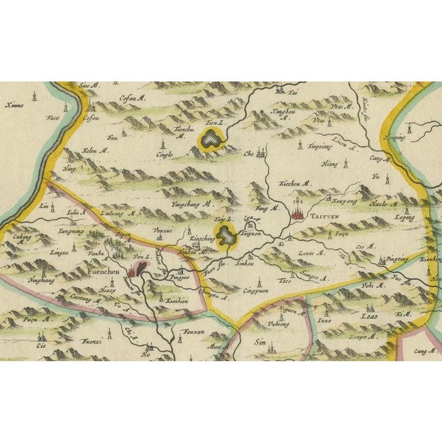 Antique Map of Shanxi ProvincebBy Blaeu, 1655 For Sale - Image 6 of 7