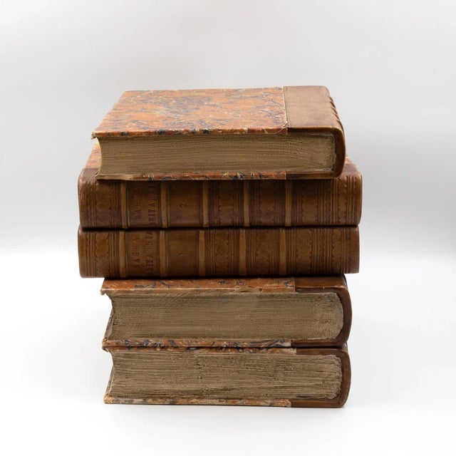 Five book stack concealed wine cooler; three volumes of “Magna Britannia” and two of ” Liber Gelarum” the top volume...