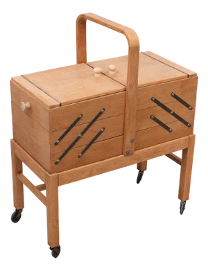 Large Oak Sewing Box, Holland, 1950s
