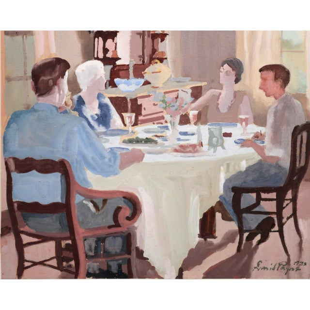 Classic Interior design and Family Dinner by Architectural Digest illustrator David Mode Payne (American, 1907-1985). The...