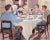 Classic Interior design and Family Dinner by Architectural Digest illustrator David Mode Payne (American, 1907-1985). The...