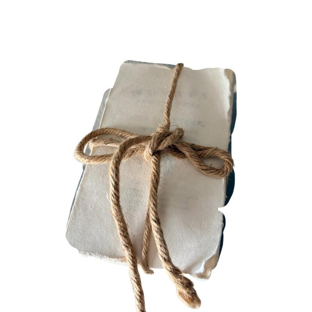Textile Restoration Hardware Petite Tomes White Handcrafted French Books – Set of 5 For Sale - Image 7 of 10
