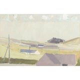 Leon Møller, Landscape with Houses, Oil on Canvas For Sale