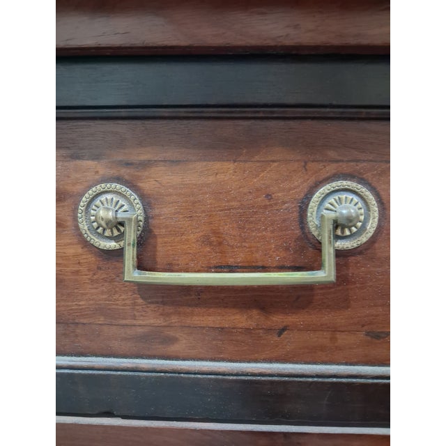Wood Late 18th Century French Louis XVI Walnut Marble Top Commode For Sale - Image 7 of 8