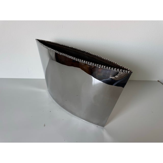 Silver Michael Aram Molte Series Polished Stainless Steel Sculptural Vase For Sale - Image 8 of 12