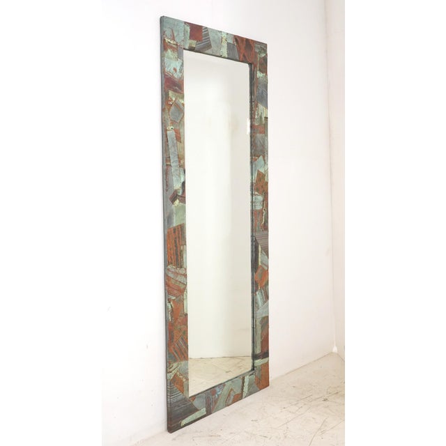 Olde Good Things special collage design dressing mirror. This mirror is made from reclaimed copper roofing material and a...